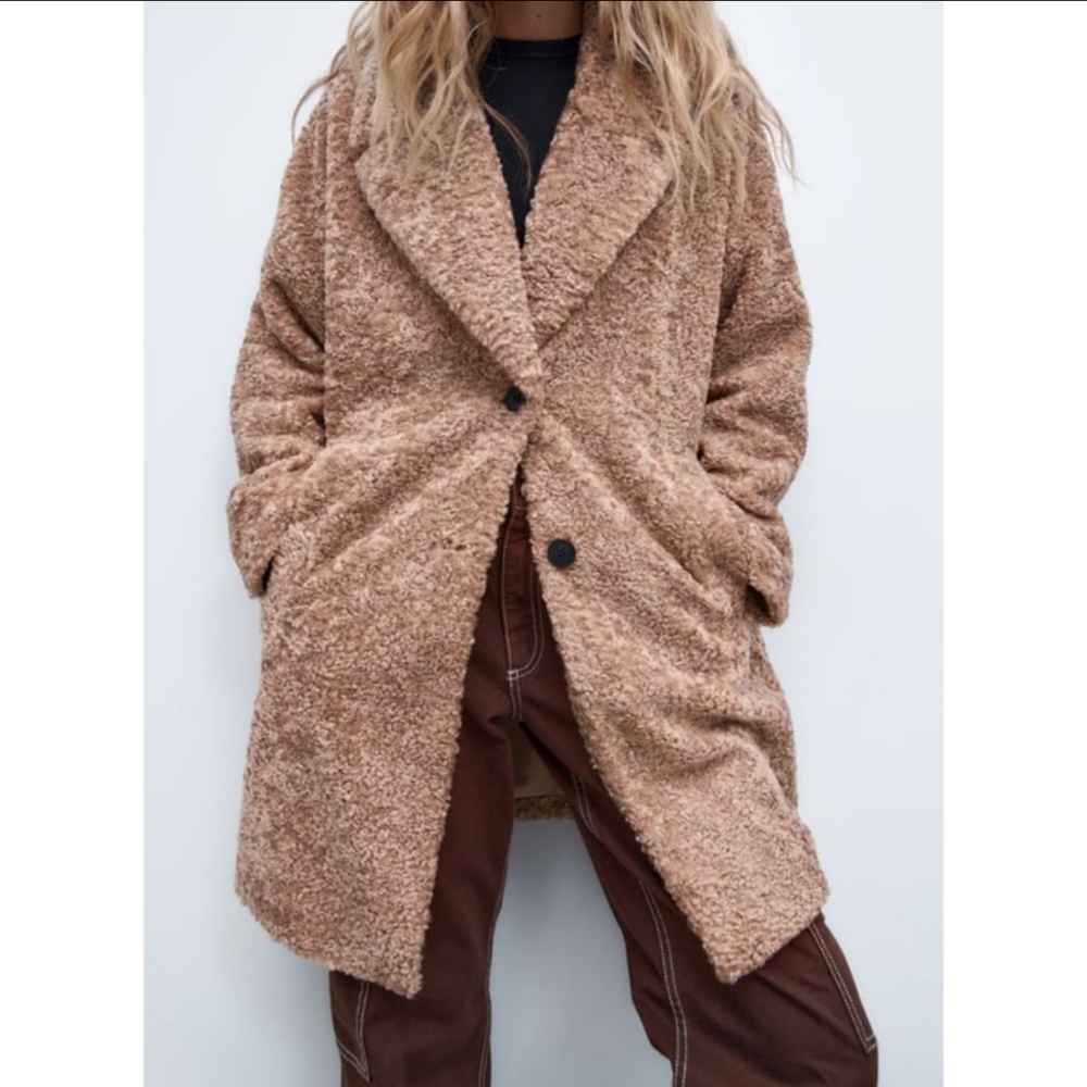 Zara textured teddy jacket - Picture 12 of 17